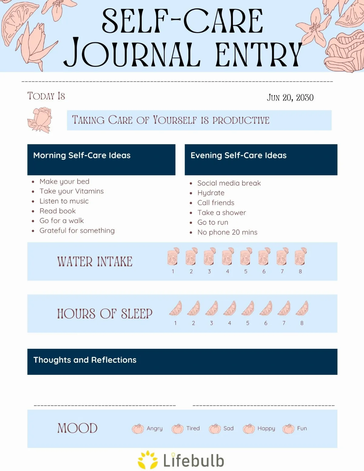 self care journal entry