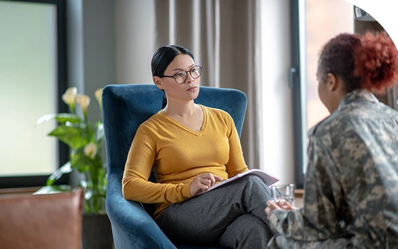 therapist providing online counseling