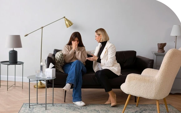 therapist providing online counseling