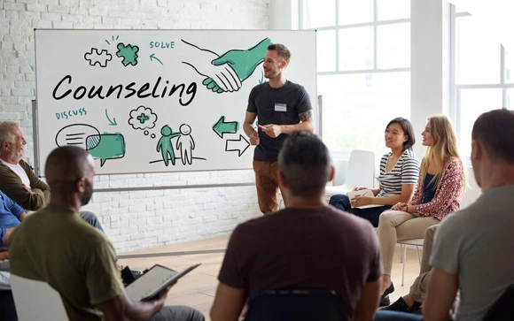 therapist providing online counseling