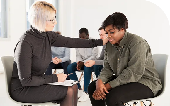 therapist providing online counseling