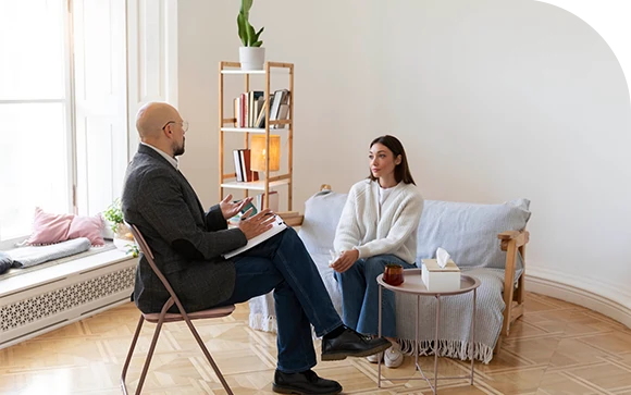 therapist providing online counseling