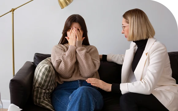 therapist providing online counseling